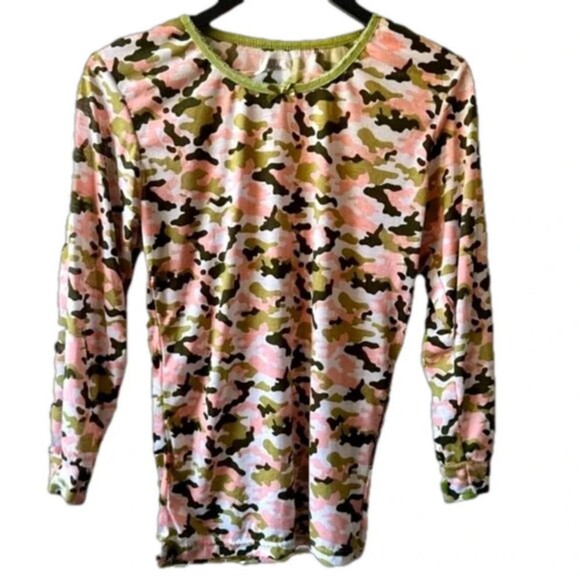 Pink camouflage Pajamas set size Large Girls 2 piece bedtime sleepwear pjs tween - Picture 2 of 4